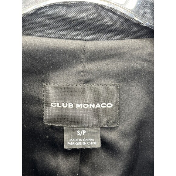 Club Monaco Black Lamb Leather Canvas Cargo Utility Jacket Size S Pockets zip - Picture 3 of 11